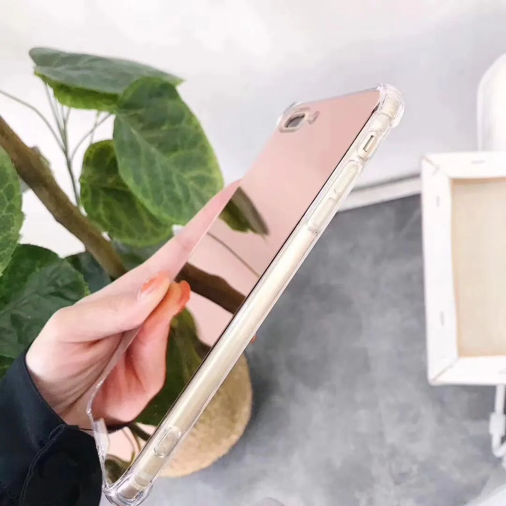 Mirror finish TPU protective case for iPhone in various colours.