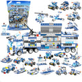 City Police 762-piece 8-in-1 building blocks set in gift bag with robot and car models
