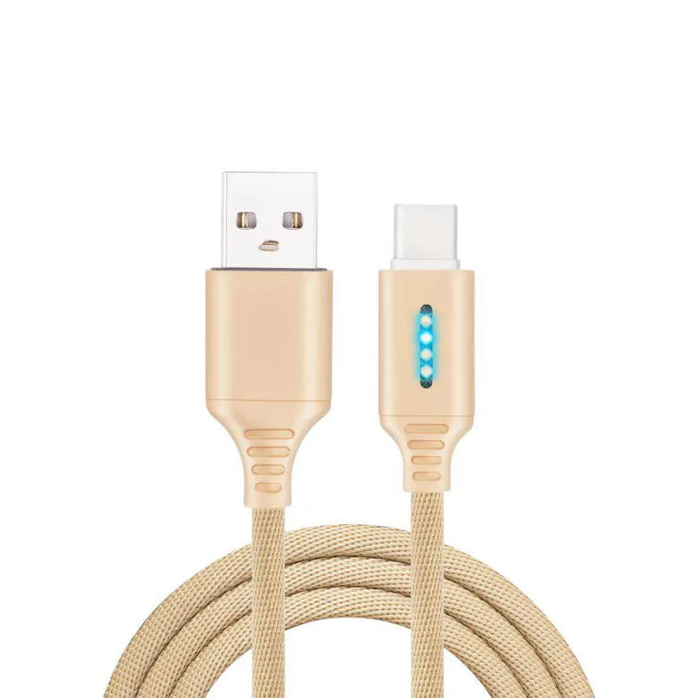 Fabric braided USB fast charging cable in 1 metre length for Android iPhone and Type-C devices