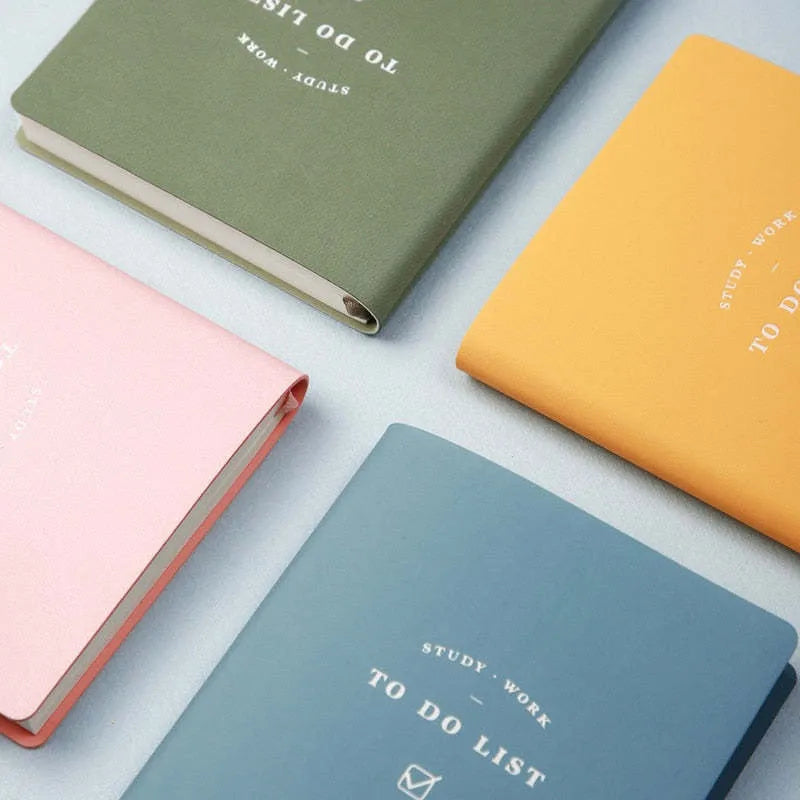 Simple PU cover notebook in macaron colours with 96 pages of eye protection paper