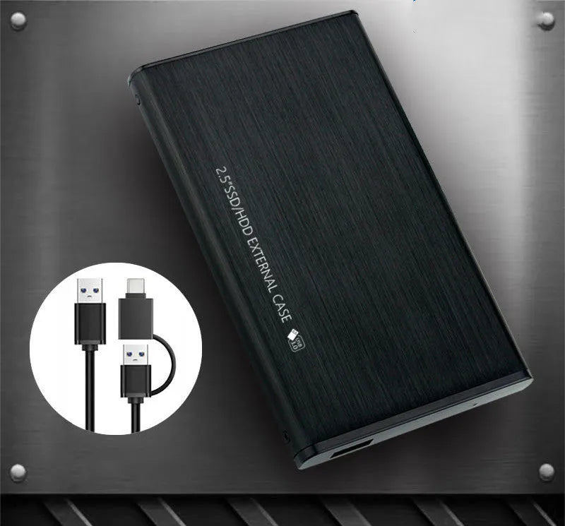 2.5 inch SATA to USB 3.0 external hard drive enclosure with aluminium alloy body in fine print black