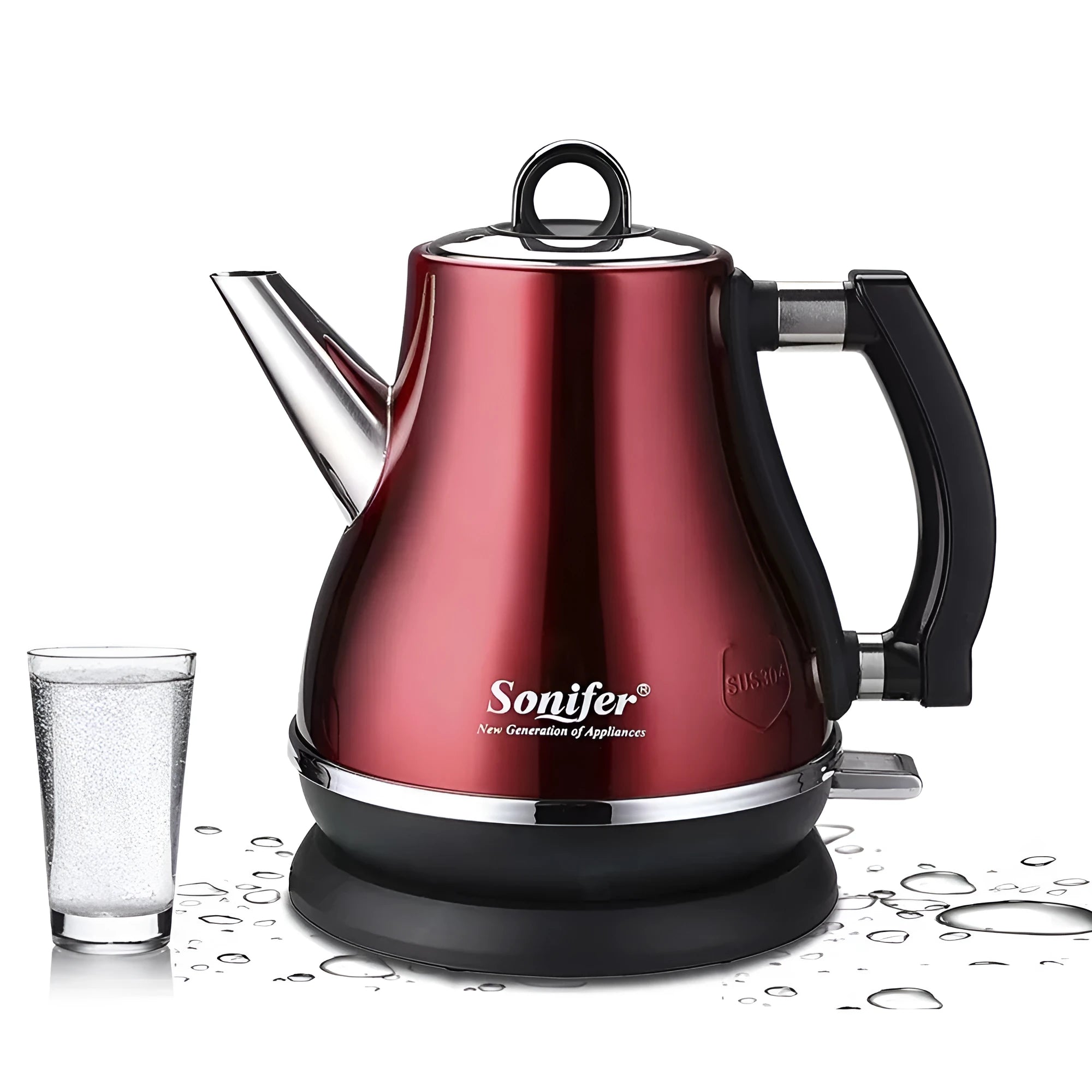 1.2 litre stainless steel son-mother pot set in black, blue and red options with retro ceramic design