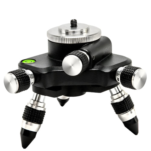 Black aluminium alloy spirit level base accessory with 360-degree rotation mechanism