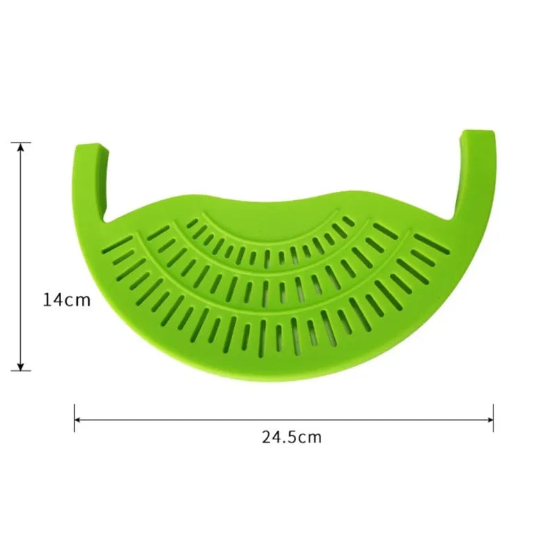 Silicone food oil drainer 245x145mm snap-on pot strainer for pressure cooker liner in black, green or red