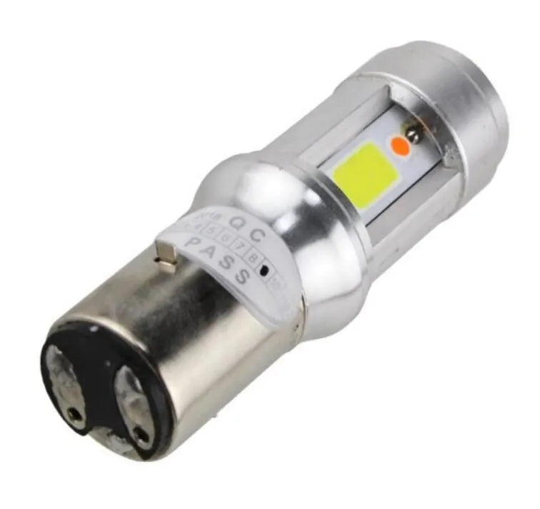 White aluminium alloy LED headlight with 18W 3000LM output for motorcycle direct replacement