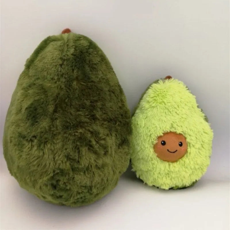 Soft green avocado plush toy pillow with cartoon face, PP cotton filling, 20cm to 60cm sizes