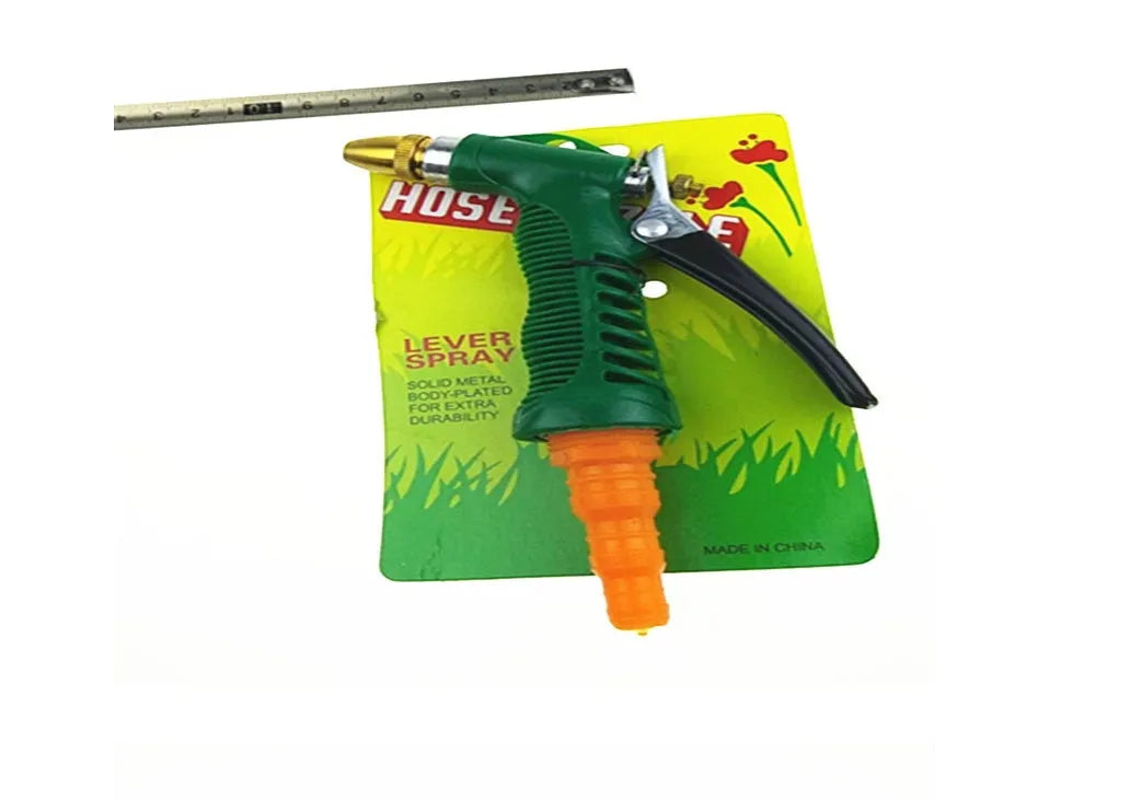 Adjustable high pressure water gun with green copper head for car wash and garden watering