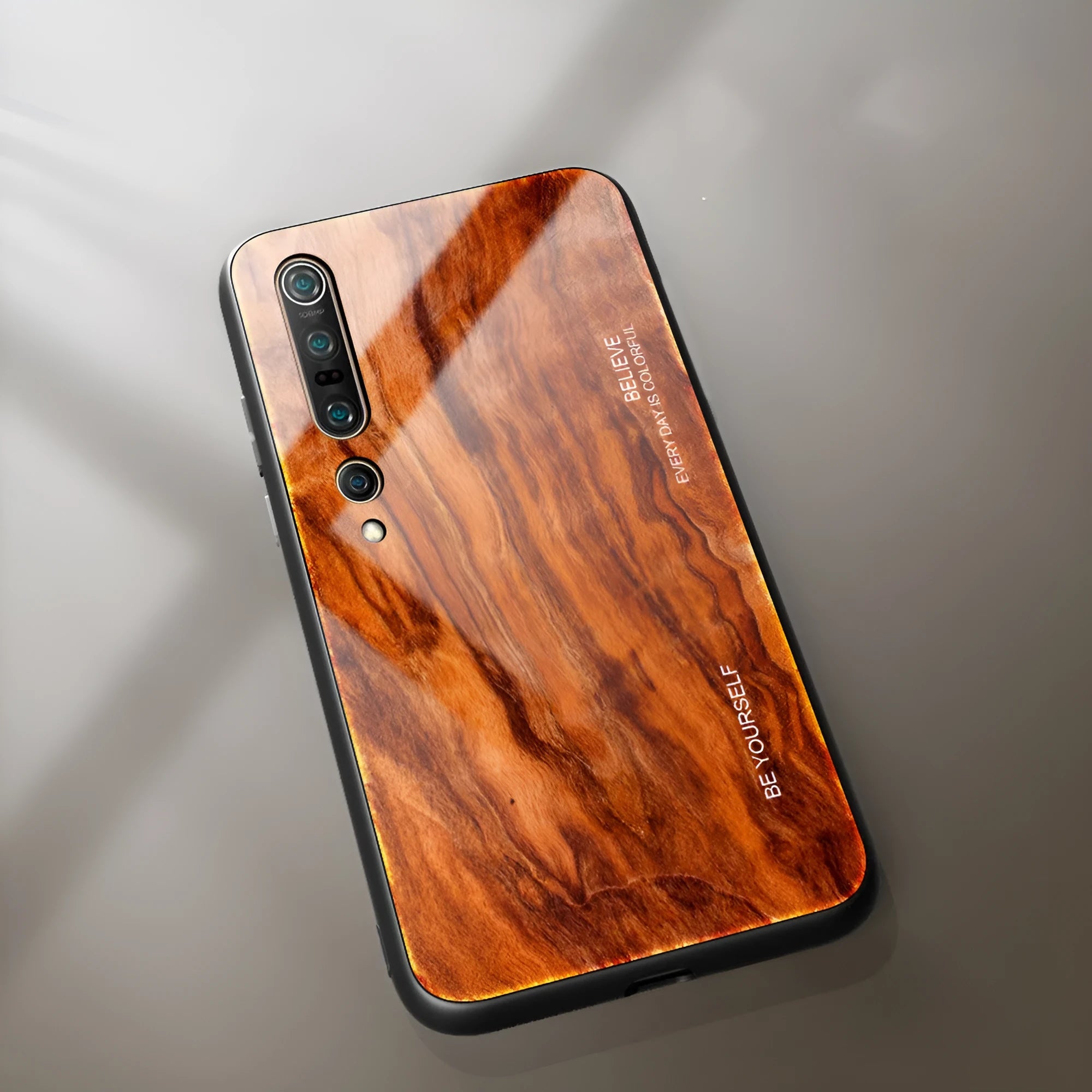 Wood grain tempered glass phone case for Note8 with striped machined pattern, six colours M01-M06