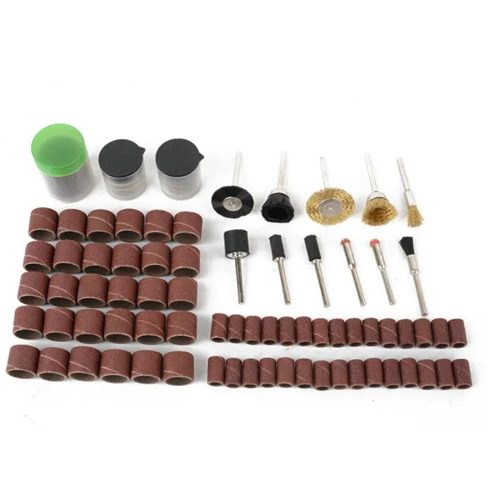 Electric grinder accessories 150-piece set with steel, copper, sand, diamond and wool materials