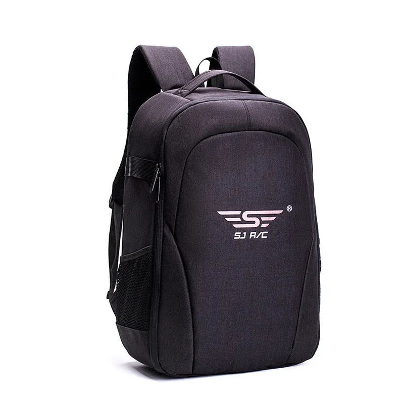 Black waterproof Oxford cloth UAV backpack with dimensions 52x34x23cm showing internal camera and computer pockets