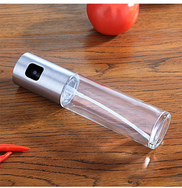 Gold ABS and glass oil vinegar spray bottle with pump for kitchen and BBQ cooking