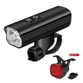 USB rechargeable bicycle headlight with mounting bracket for handlebars