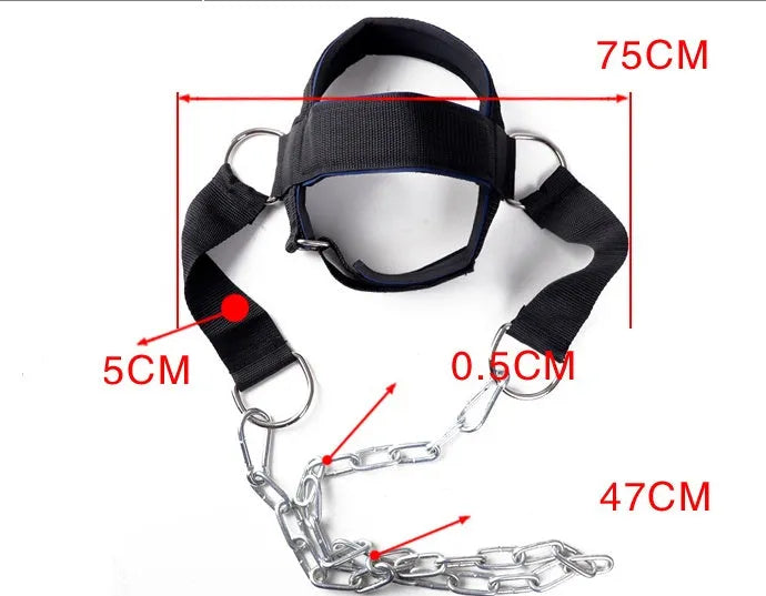 Black head and neck trainer harness with adjustable straps for shoulder and neck strength training
