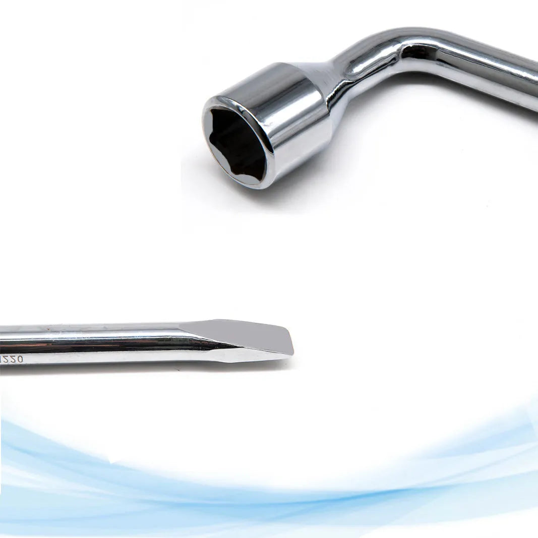Single 19mm drive, L-shaped socket wrench tool made from CR-V steel