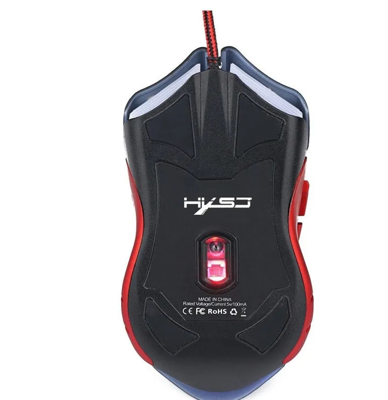 HXSJ A903 black wired optical gaming mouse with 6 buttons and adjustable DPI