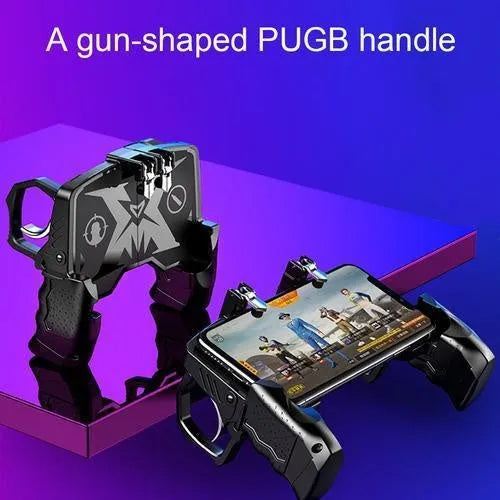 Black multi-function PUBG gamepad controller with trigger for 4-6.5 inch smartphones