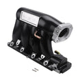 Cast aluminium intake manifold for Honda K series with 72mm throttle body opening, silver or black.