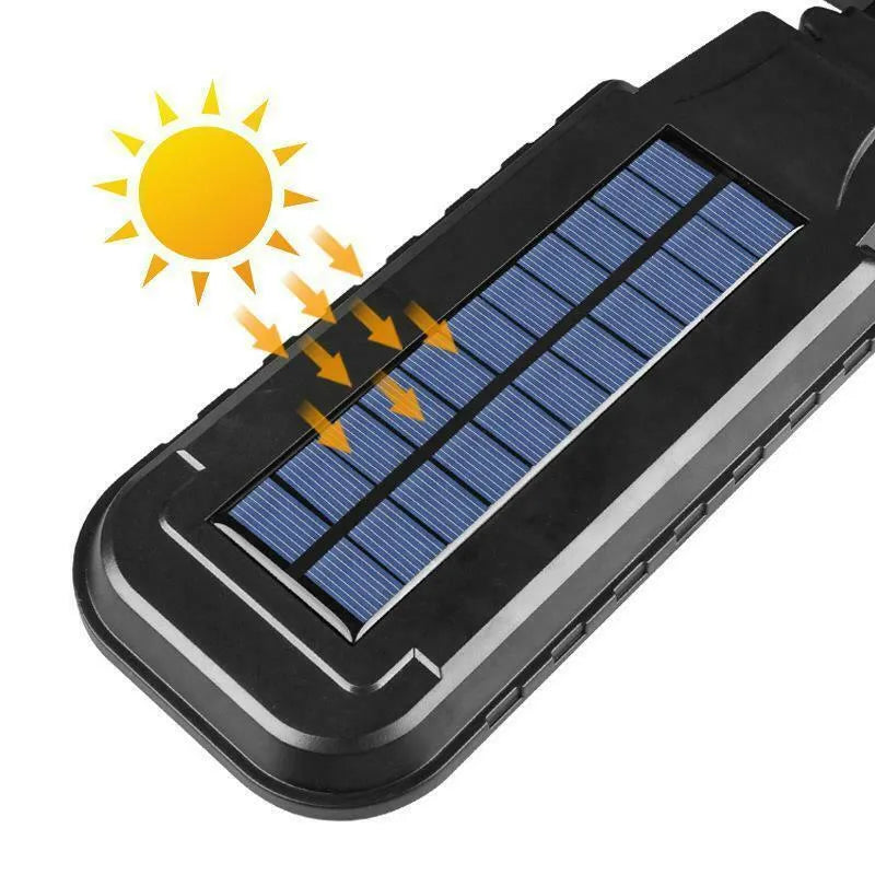 Solar human body induction wall lamp with 20 LED patches and ABS plastic housing on a white wall