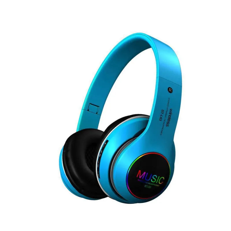 Black Explosive Sound Bluetooth 5.0 over-ear headset with microphone.