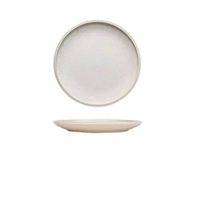 Blue matte ceramic plate with 10 inch diameter on table setting