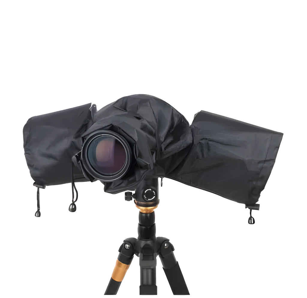 SLR camera rainproof cover with adjustable lens compartment on waterproof polyester fabric