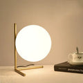 Creative glass shade LED desk lamp in one of three sizes with three-tone light and 1.5 metre cable.