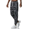 Ethnic printed slacks in Korean straight-leg style with mid-waist rise, no belt, available in sizes S to XXL