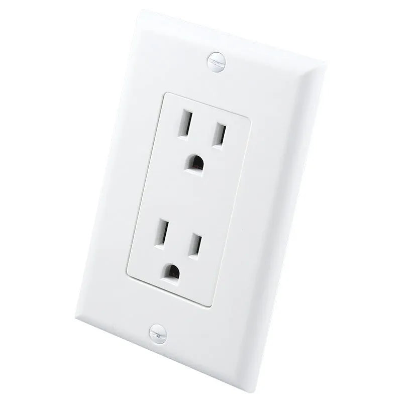 White plug-in socket induction night light with automatic sensor, installed on a UK wall socket.