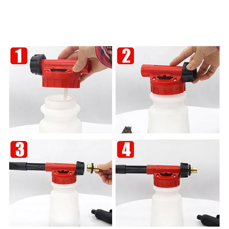 Green high pressure garden spray gun with manual pump for watering and pesticides