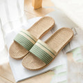 Open toe linen home slippers with EVA sole, 1.5-3.5cm thick, in assorted colours