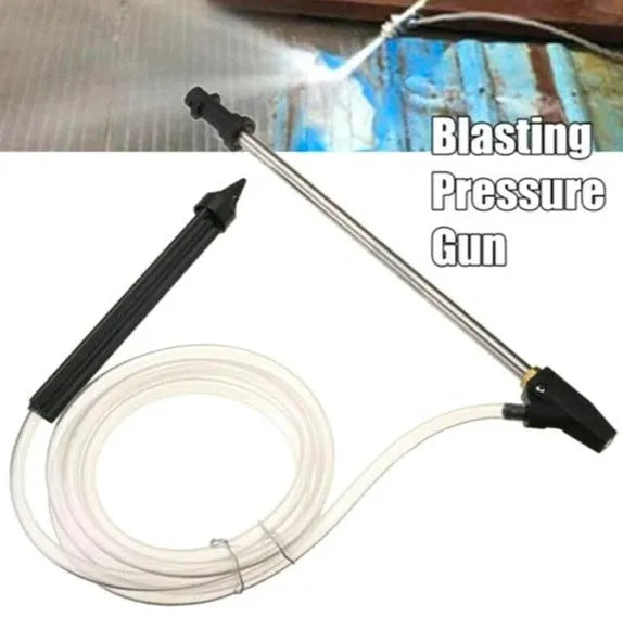 Ceramic sandblasting nozzle with stainless steel handle for Karcher pressure washers.