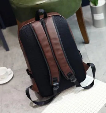 PU men's shoulder bag with soft surface, double straps, and soft handle in square vertical shape