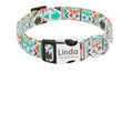 Custom nylon dog collar with engraved name tag in red blue orange for medium large dogs pug french bulldog