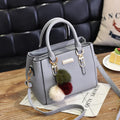Women's PU shoulder handbag with zip closure in Khaki colour, size 23x14x18cm