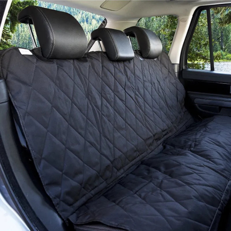Thicken quilted waterproof pet car mat in black, 137 x 147 cm, breathable cloth seat cushion for dogs.