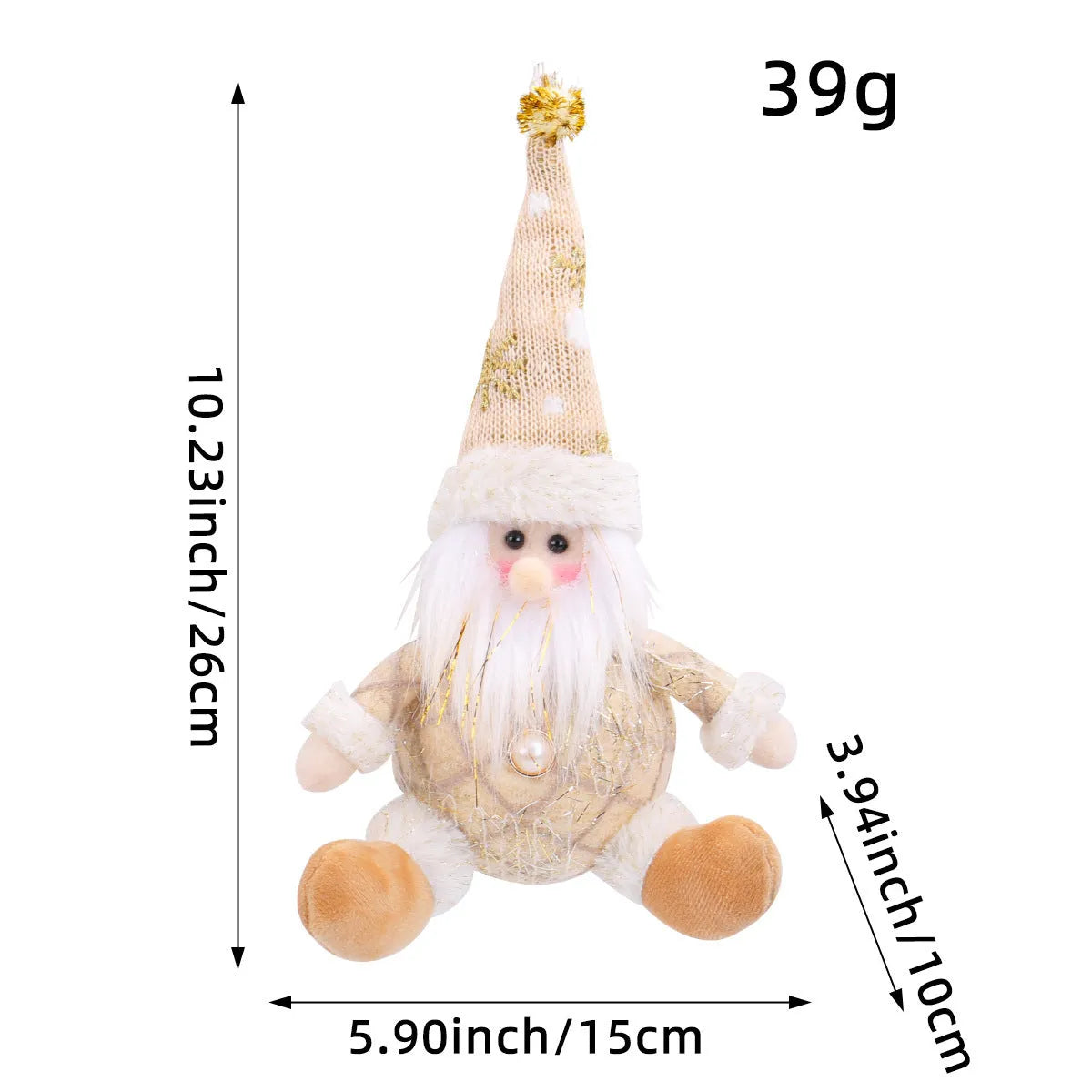 Santa Claus doll Christmas tree pendant with deer and snowman scene layout, made from mixed materials
