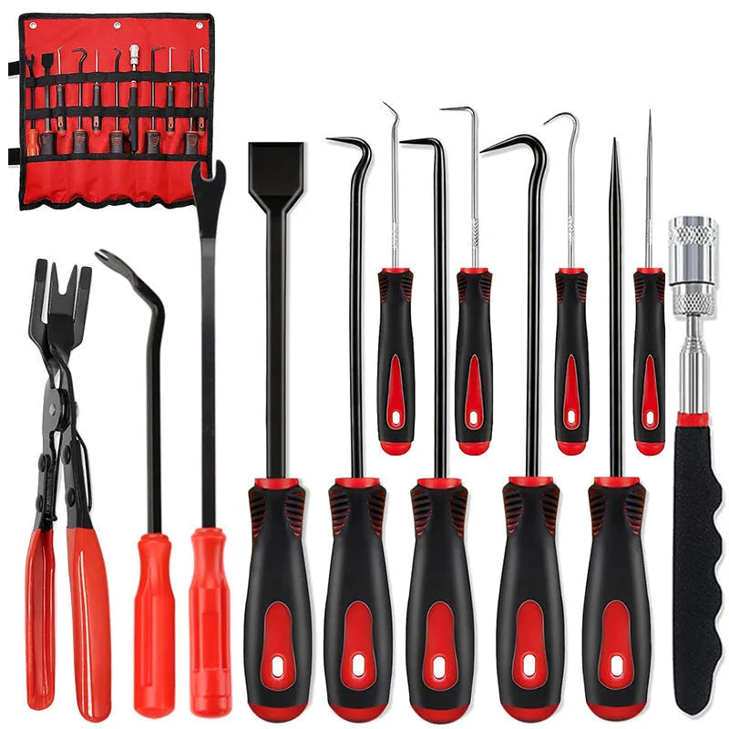 13-piece oil seal screwdriver hook set in blue colour with Oxford cloth bag