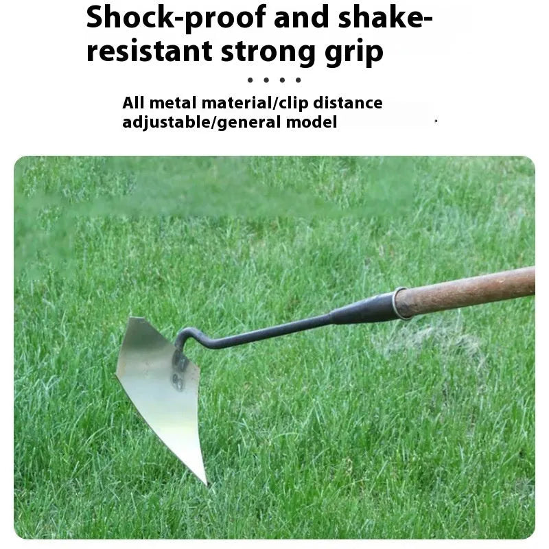 Thickened manganese steel triangle hoe plough with pointed tip for soil loosening and furrow fertilisation