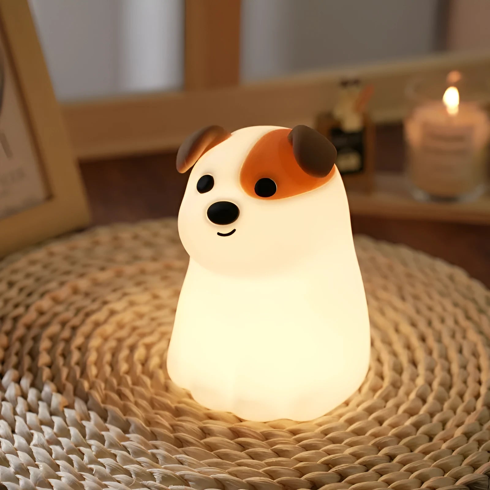 Fashion silicone puppy dog pat night light in Kinddog Sleeping Light colour showing cartoon animal design