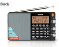 PL-880 high performance full band digital tuning stereo radio in black with built-in speaker and short wave antenna