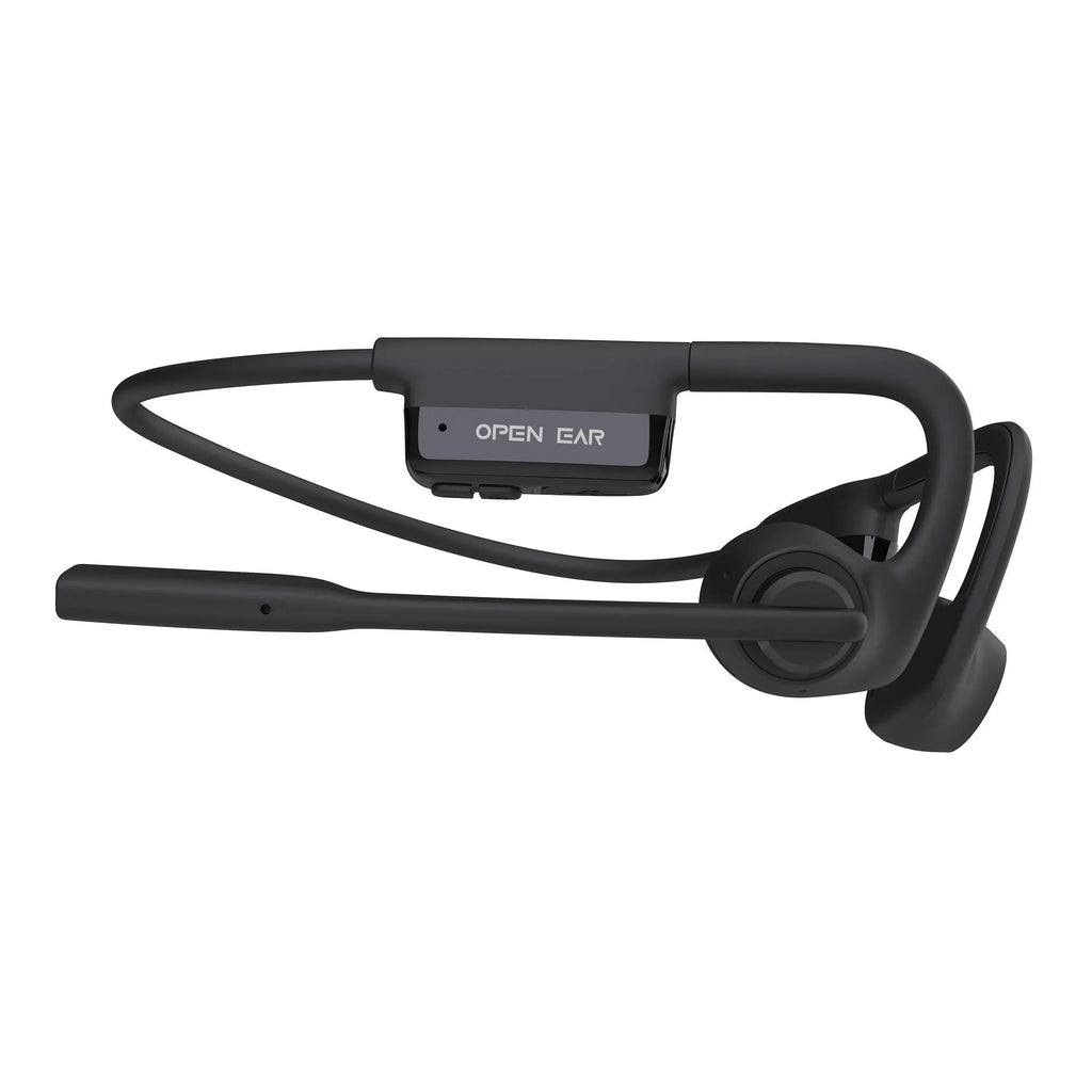 AS24 Black wireless open ear bone conduction Bluetooth headset with ear hook design and ENC noise reduction