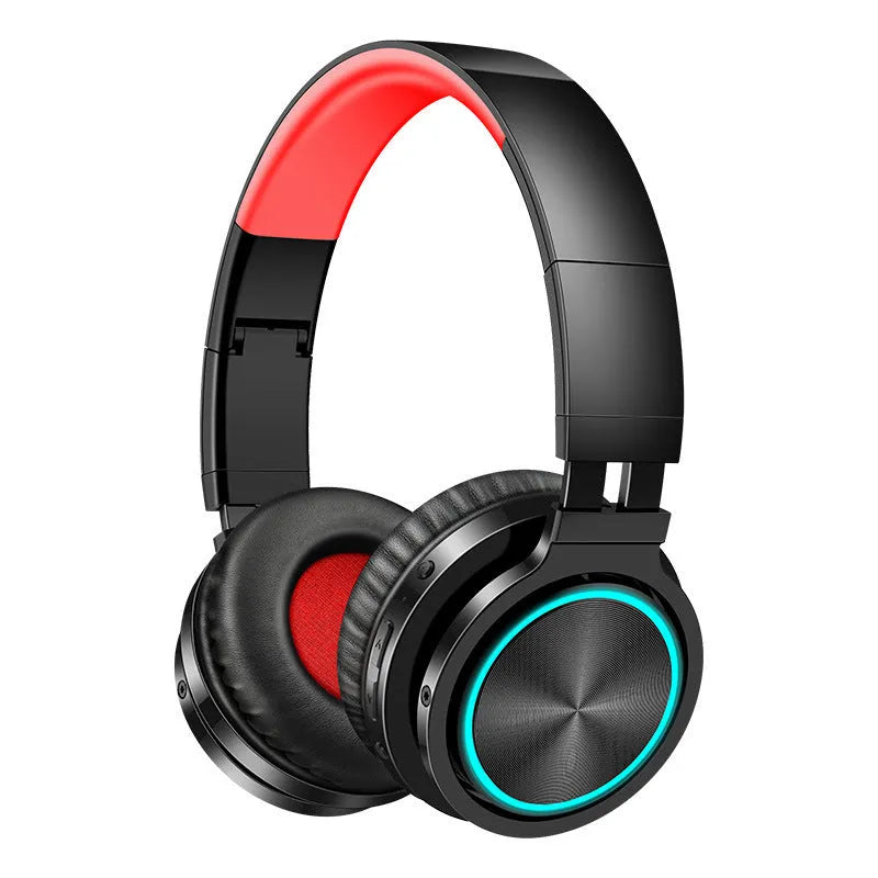 B12 folding wireless Bluetooth headset in black, black and red, or white and grey colours