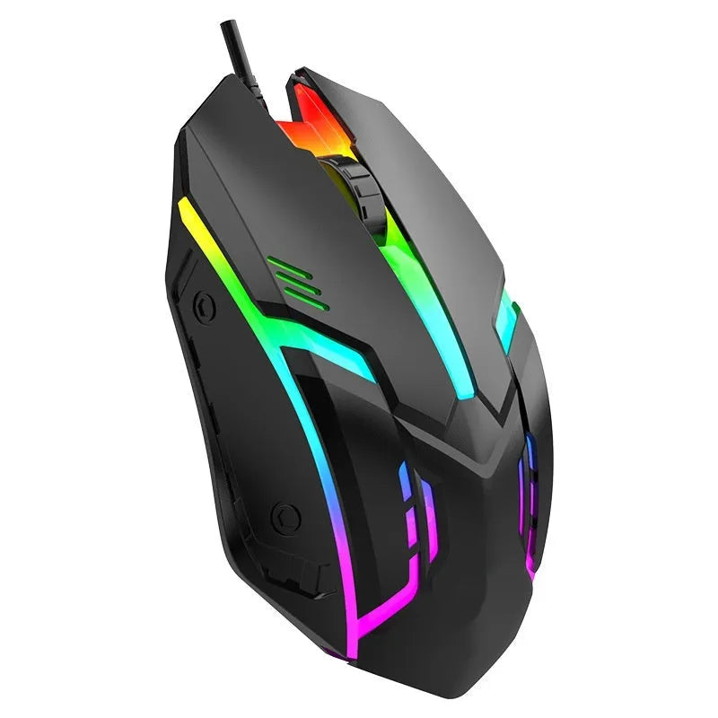 E-sports weighted wired USB mouse with photoelectric sensor, large design, black and white options