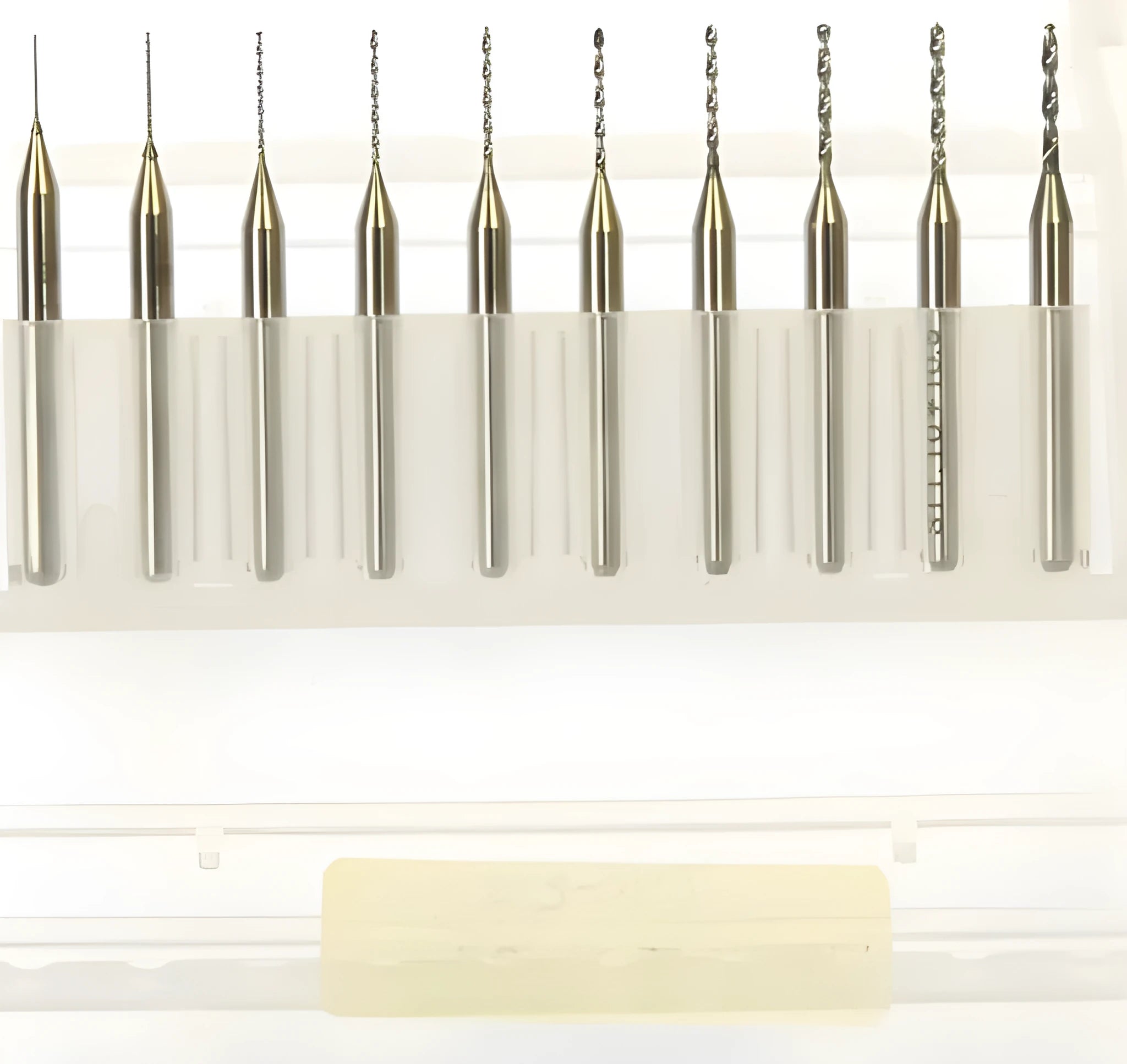 Imported tungsten carbide micro engraving bits in various diameters from 0.10mm to 2.00mm