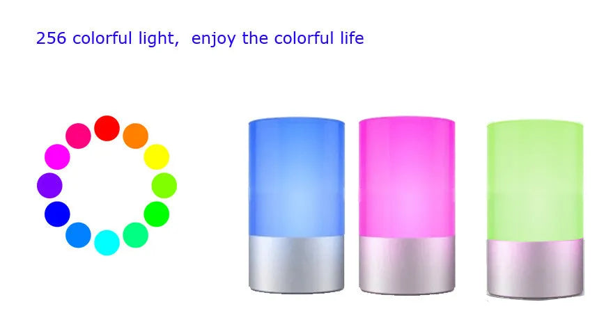 Creative Home dimmable LED bedside night light with PC plastic body on a wooden desk