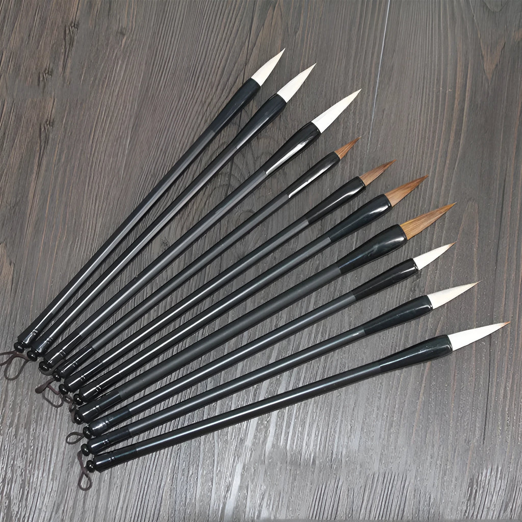 23cm student calligraphy brush with steel barrel and traditional brush design