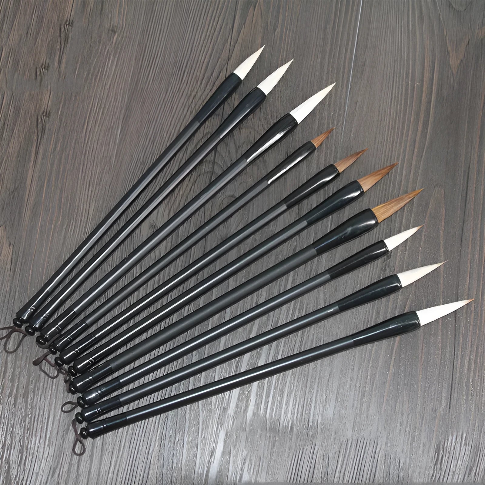 23cm student calligraphy brush with steel barrel and traditional brush design