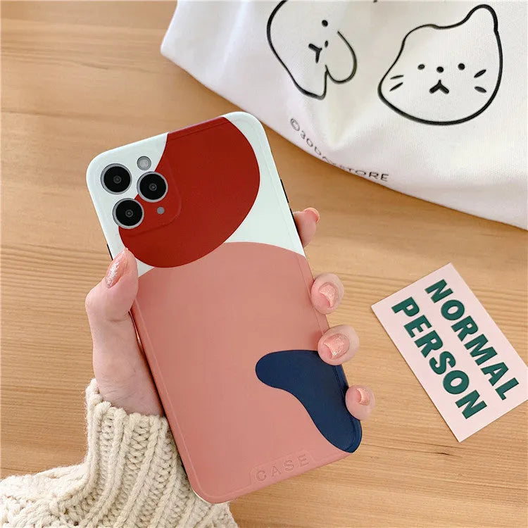 Graffiti silica gel mobile phone case for iPhone 11 Pro Max with Japanese and Korean style print and frame colour matching
