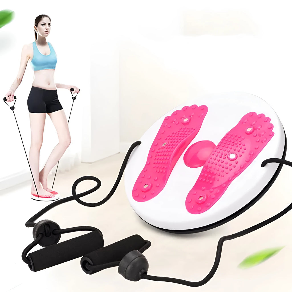 27.5cm waist twisting machine with pull rope in purple, green, rose, or pink for home office outdoor fitness