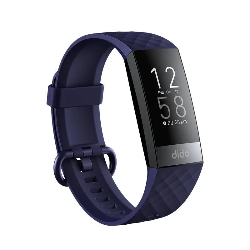 Y6 Black smart health bracelet with 1.1-inch screen on a wrist, showing ECG and heart rate data.